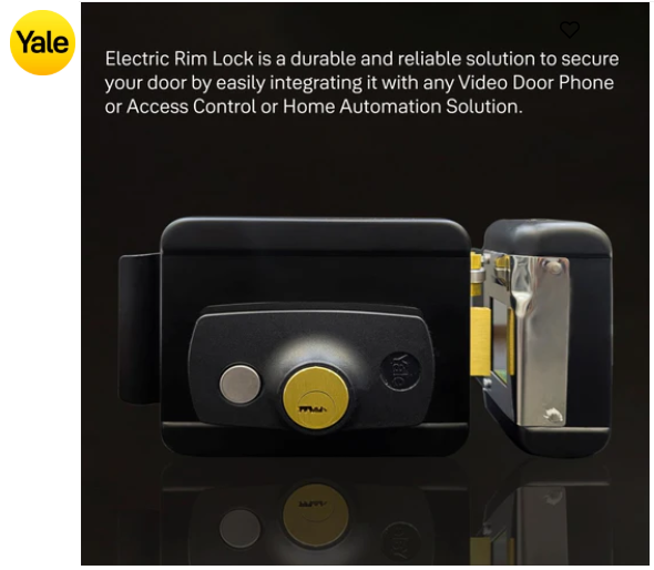 YALE ELECTRIC RIM LOCK-Matt Black