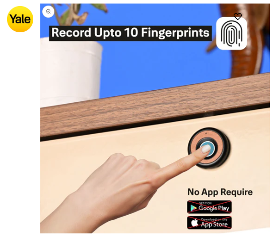 Yale Biometric Smart Premium Furniture Lock-Black