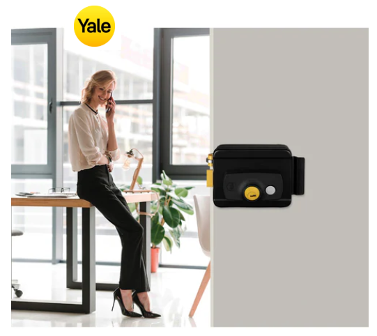 YALE ELECTRIC RIM LOCK-Matt Black